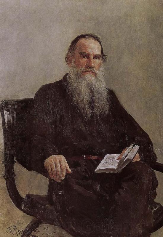 Ilia Efimovich Repin Tolstoy portrait Spain oil painting art